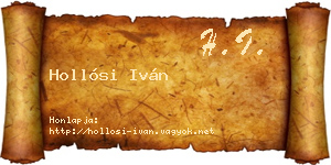 Hollósi Iván névjegykártya